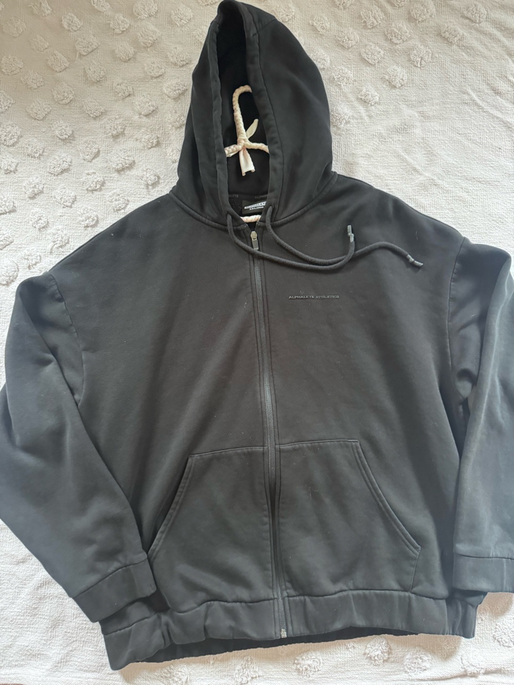 Alphalete Capital Zip Hoodie Black Men’s Size XXL- Full Zip Jacket